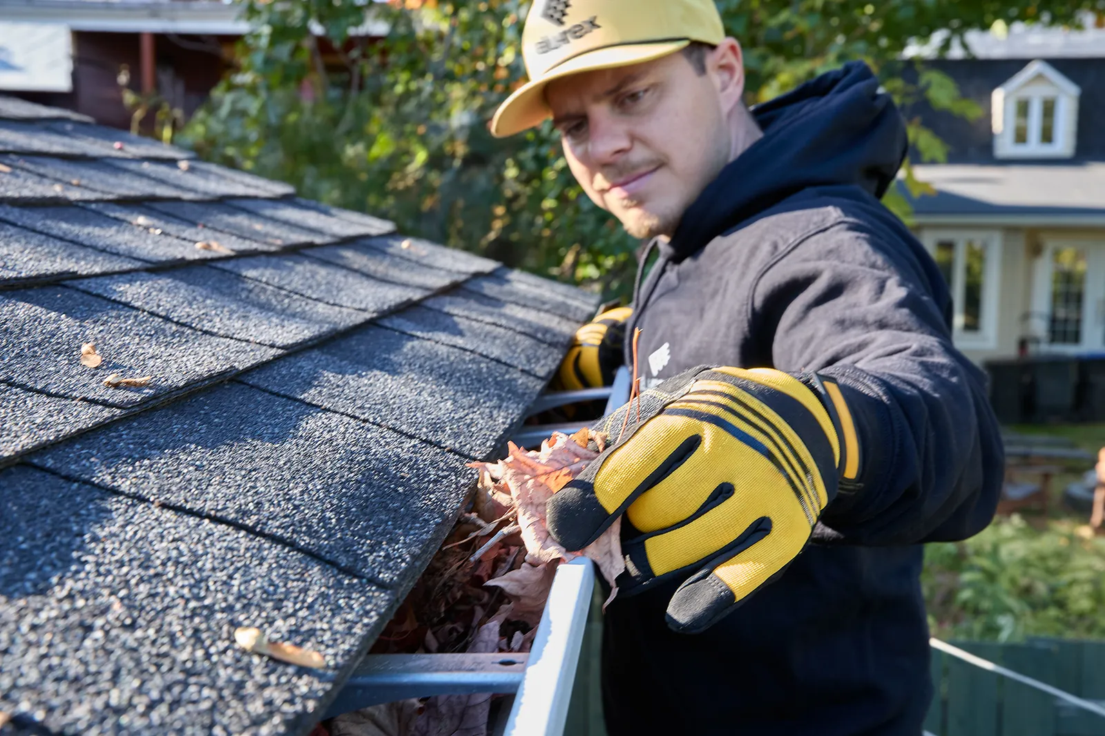 Seamless gutter run, formed on site — Double J Exteriors, Monticello & Middle North Carolina